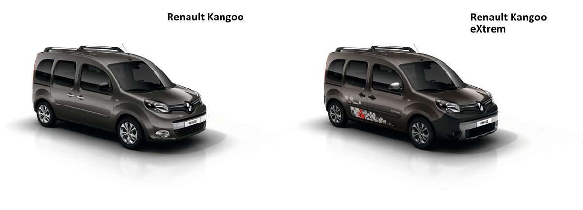 Renault Kangoo та Renault Kangoo eXtreme — порівняльний фотоколаж